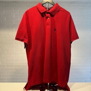 U.S. Polo Assn. Men's Red Performance Pique Polo Shirt 3XL